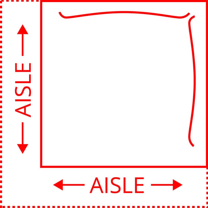 corner booth diagram