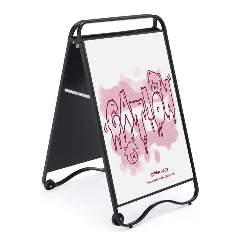 Sidewalk sign with base wheels