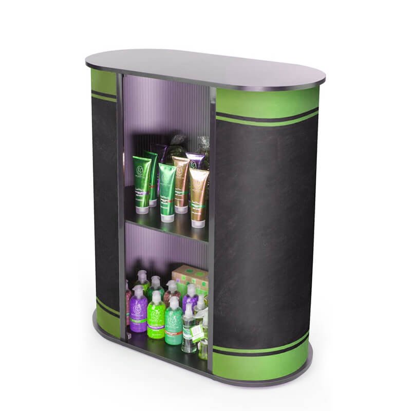trade show counter with storage